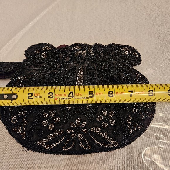 Vintage Black Beaded Wristlet - Picture 8 of 9